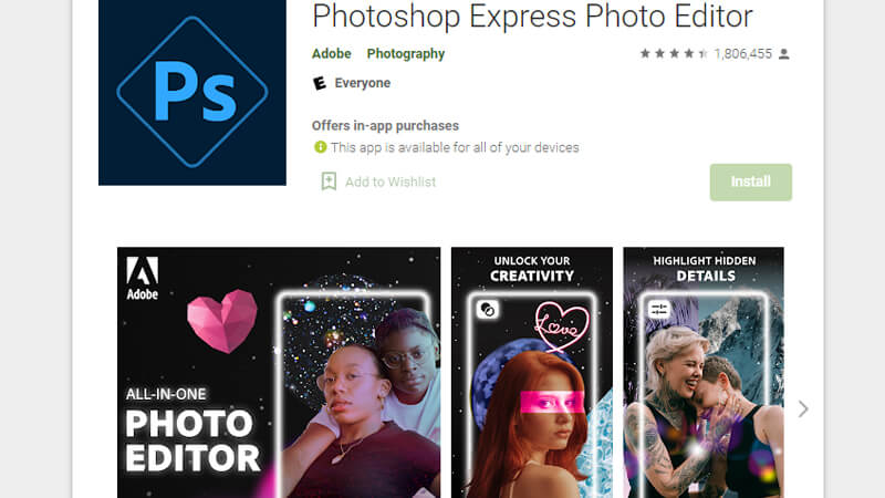 Adobe Photoshop express