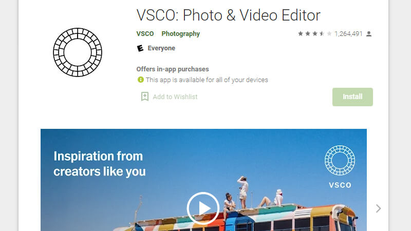 VSCO photo editing app