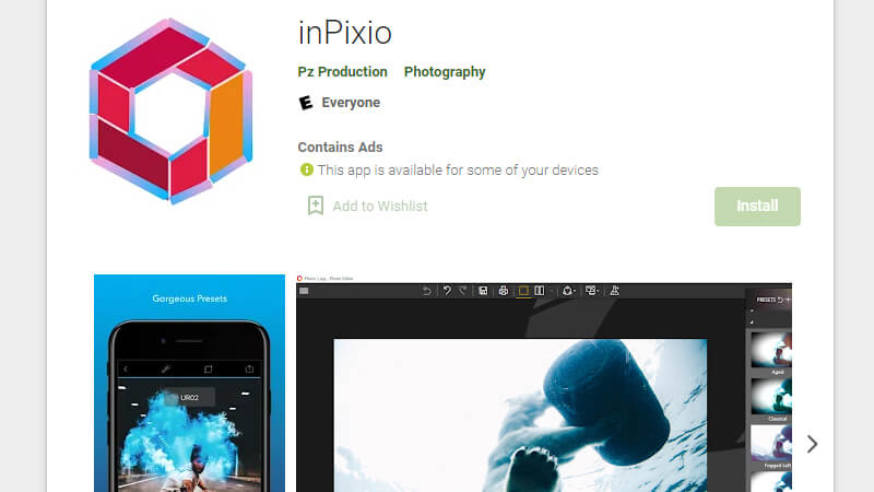 inPixio photo editing apps
